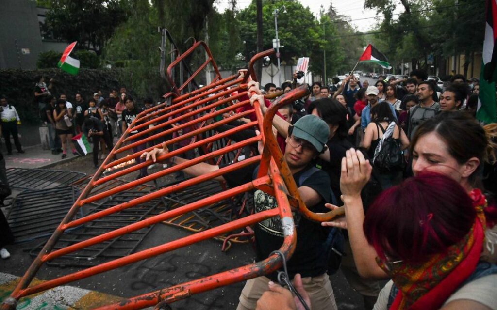 Seis policías heridos tras manifestación pro-Palestina en CDMX