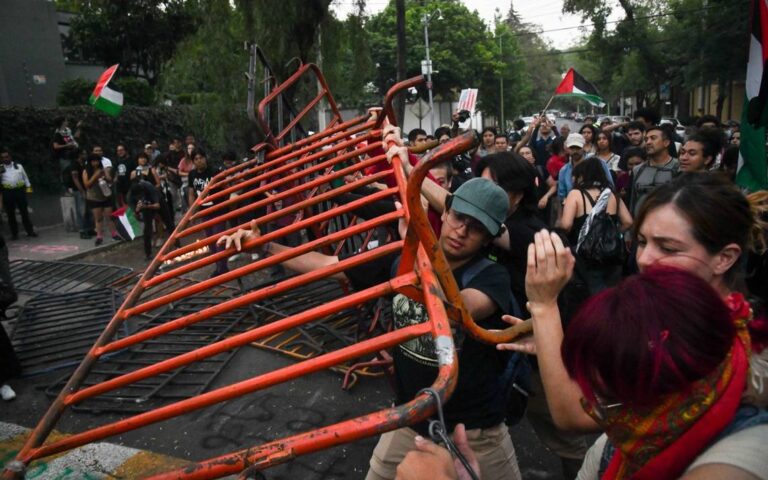 Seis policías heridos tras manifestación pro-Palestina en CDMX