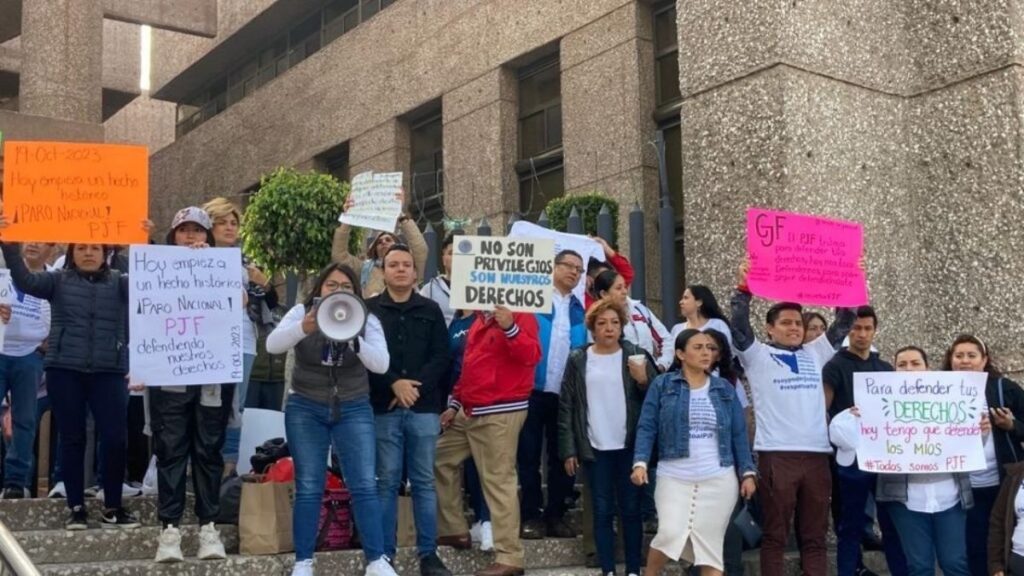 “El partido en el poder tiene mucha más cola que le pisen”, responden paristas del Poder Judicial a Sheinbaum