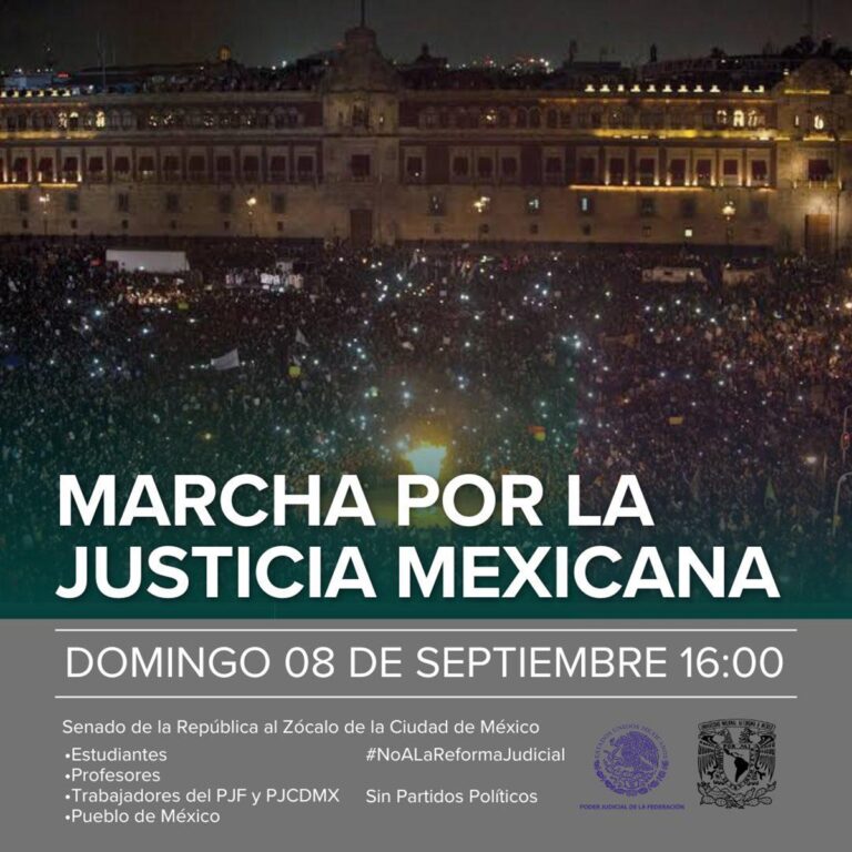 Convocan a marchar contra reforma judicial “sin partidos políticos”