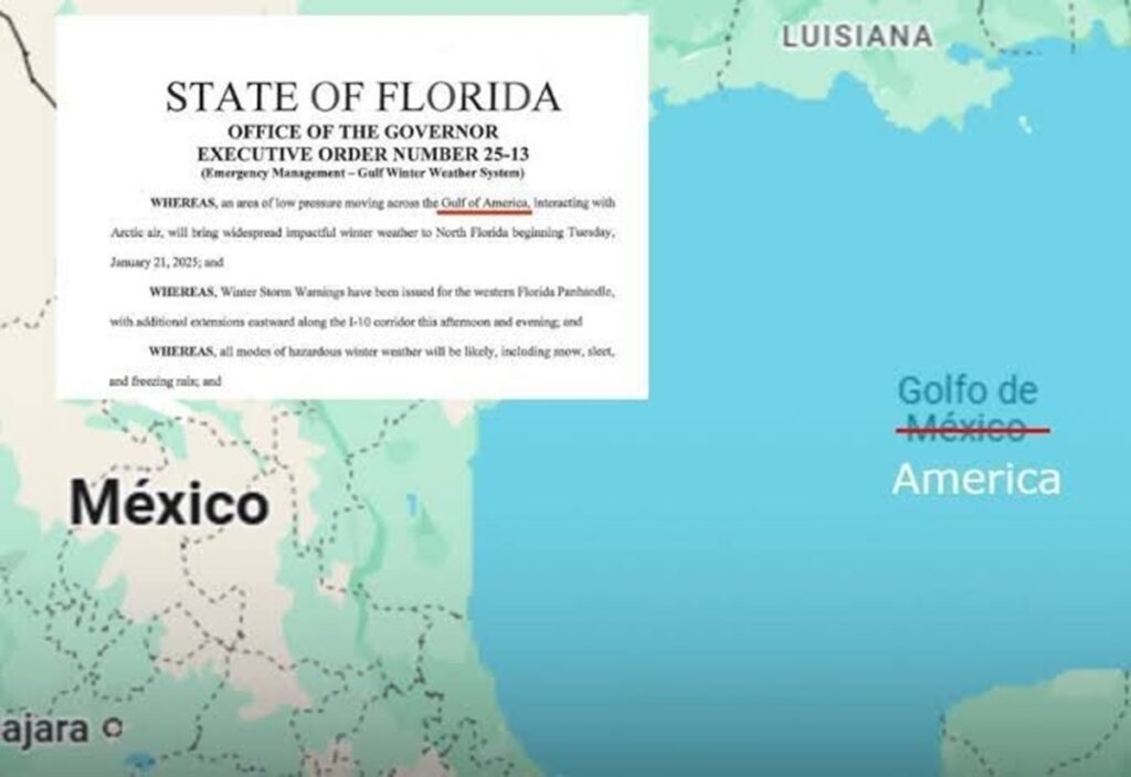 Gobierno de Florida llama “Golfo de América” al Golfo de México