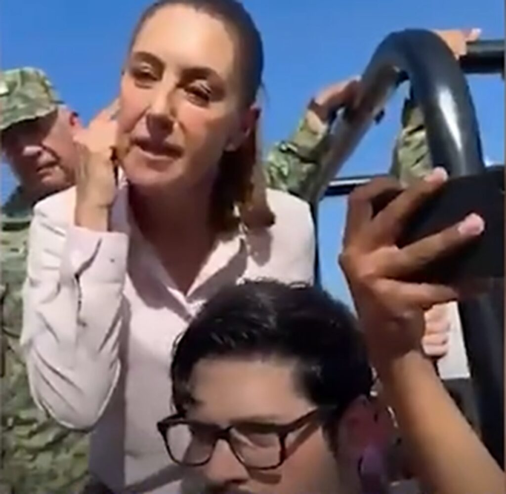 Sheinbaum es confrontada en Veracruz por las inundaciones