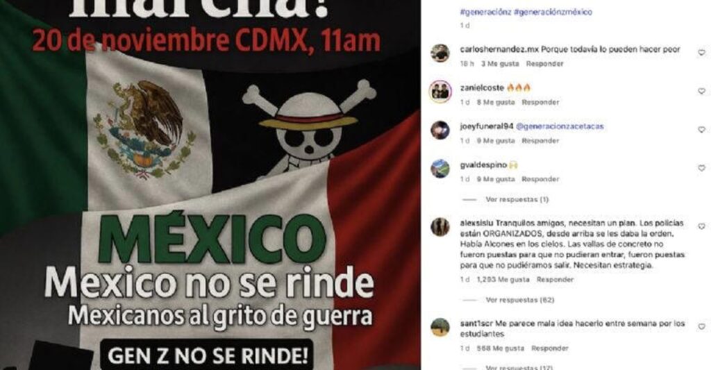 Generación Z convoca a nueva marcha el 20 de noviembre