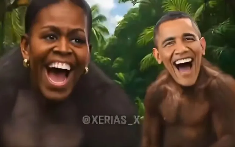 Trump muestra a Barack y Michelle Obama como una pareja de monos