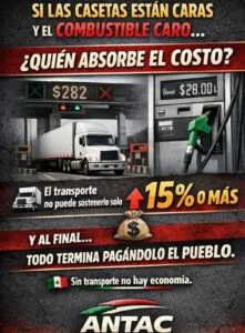 Alza en combustibles y en tarifas de peaje generan consecuencias económicas y sociales en México