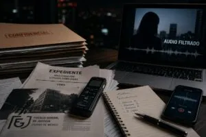 Documentos, grabadora y audios filtrados en investigación relacionada con Ana Katiria Suárez en CDMX