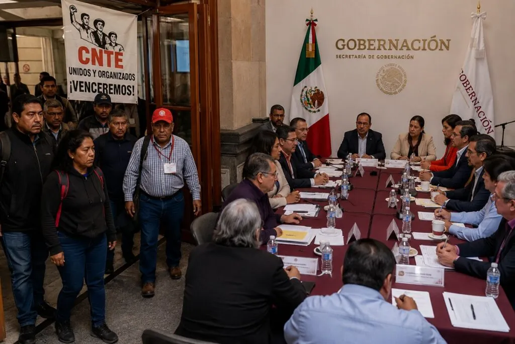 CNTE mantiene presión; Segob cierra reunión sin acuerdos