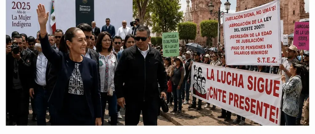 Sheinbaum cancela visita a Zacatecas ante presión magisterial